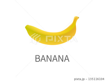 バナナのリアルなイラスト 1本 バナナのリアルなイラスト 1本 135116104