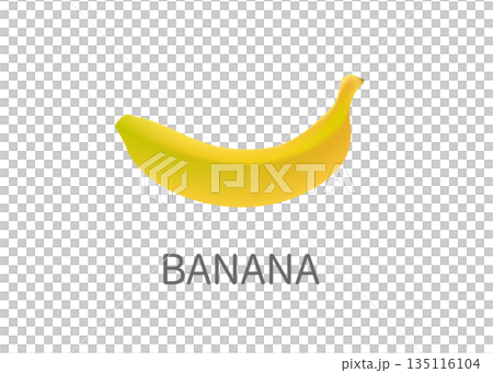 バナナのリアルなイラスト 1本 バナナのリアルなイラスト 1本 135116104