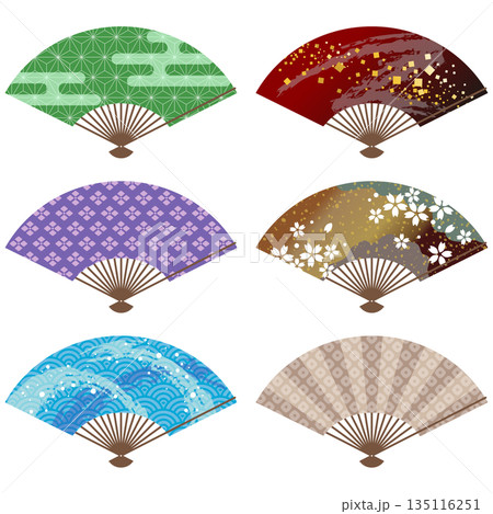 和風素材　扇子セット・趣 135116251