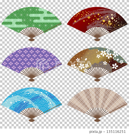 和風素材　扇子セット・趣 135116251