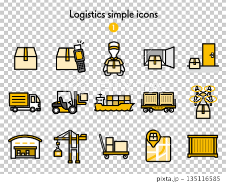Simple Icon Collection Logistics and Delivery 135116585