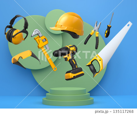 Abstract scene or podium for product showcase on monochrome background. Abstract scene or podium for product showcase on monochrome background. 135117268