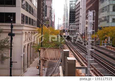 Chicago downtown railway 135117515