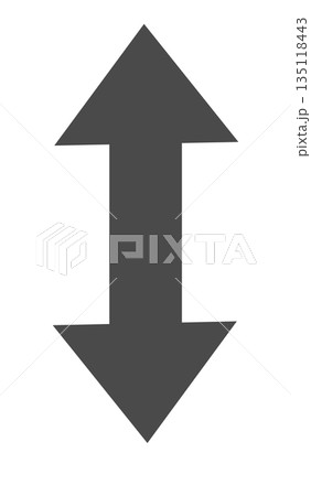 上下両矢印アイコン ダークグレー 透過PNG 双方向マーク 135118443