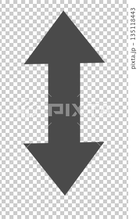 上下両矢印アイコン ダークグレー 透過PNG 双方向マーク 135118443