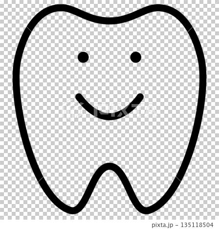Smiling cute tooth icon, dentist sign 135118504