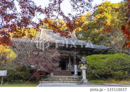 長岳寺 本堂 秋 紅葉の季節 長岳寺 本堂 秋 紅葉の季節 135118637