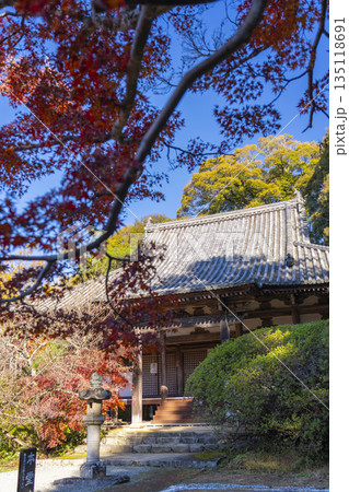 長岳寺　本堂　秋　紅葉の季節 135118691