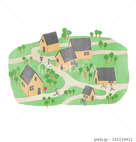 集合住宅のイラスト 135119411