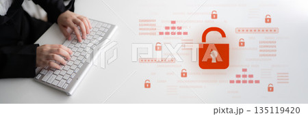 Cybersecurity Breach Highlighting Data Vulnerability Latch 135119420