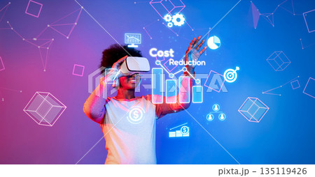 Businesswoman Using Virtual Reality for Effective Cost Management and Expense Optimization in a Modern Financial Environment XDMCP Businesswoman Using Virtual Reality for Effective Cost Management and Expense Optimization in a Modern Financial Environment XDMCP 135119426