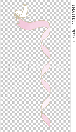 Elegant frame and decoration with ribbons and doves Elegant frame and decoration with ribbons and doves 135119545