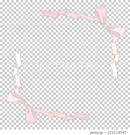粉紅色絲帶裝飾框 135119547