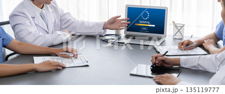 Software update on computer for brisk version of device software 135119777