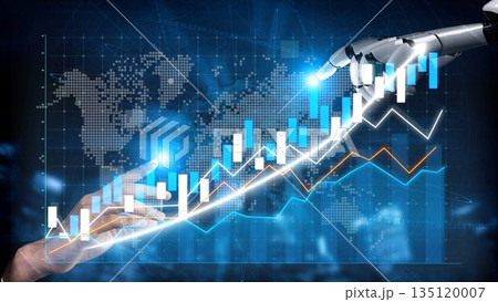 Human and Robot Collaboration to Enhance Business Growth and Innovation Represented Through Graphical Data Visualization in Modern Technology Copula 135120007