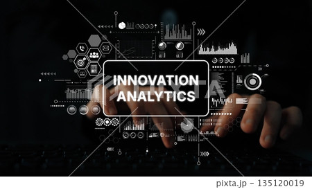 Futuristic Data Visualization with Innovation Analytics Concept for Business Growth and Strategy Development. Asymptotic smart data analytic 135120019