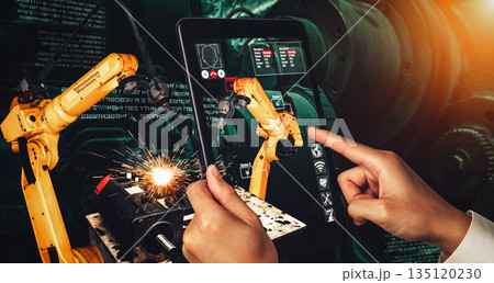 Engineer controls robotic arms by augmented reality industry technology 135120230