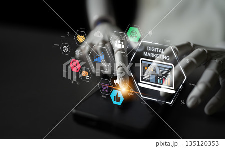 AI Optimizes Online Ads with Smart Content Marketing Tools Spline 135120353