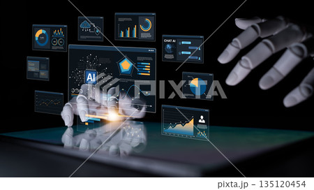 AI Brain Processing Data with Generative Intelligence Visualization Spline AI Brain Processing Data with Generative Intelligence Visualization Spline 135120454