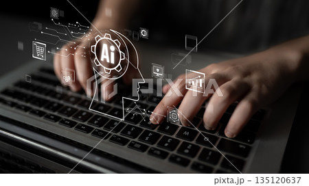 AI Brain Processing with Generative Artificial Intelligence Concept Latch AI Brain Processing with Generative Artificial Intelligence Concept Latch 135120637