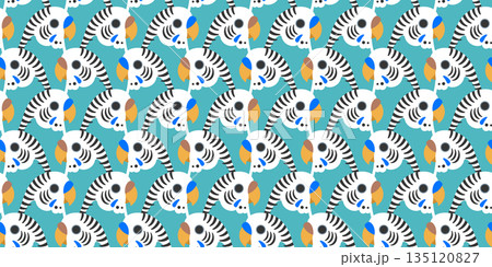 セキセイインコのシームレス背景画像。 135120827