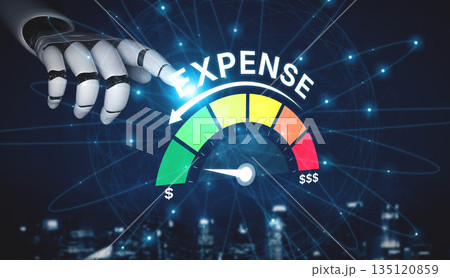 AI-assisted expense monitoring dashboard showing spending pattern Vouch 135120859