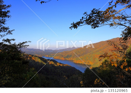 磐梯吾妻レークライン秋元湖展望所からの風景  135120965