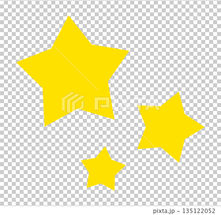 可愛的三顆黃色星星向量插圖素材 135122052