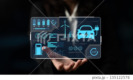 Electric Vehicle Charging Dashboard and Sustainable Energy Monitoring Latch 135122578