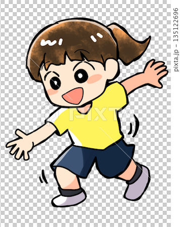 バランスをとる女の子 135122696