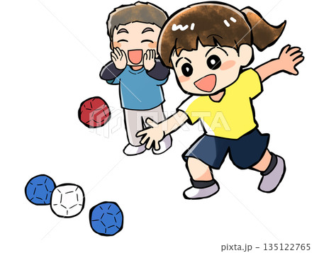 ボッチャをする人々 ボッチャをする人々 135122765
