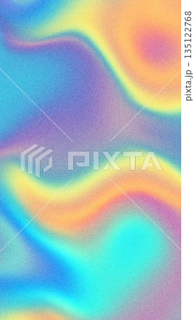 Pastel Holographic lo-fi grain noise gradient Waves in Soft Blue, Pink, Yellow, Modern Y2K Aesthetic 135122768