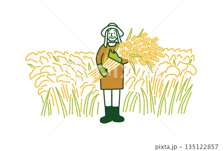 米農家の高齢女性 135122857