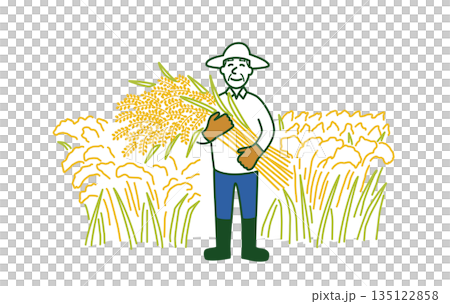 老年男性稻農 135122858