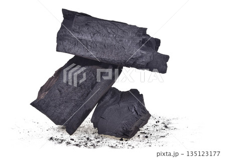 charcoal isolated on white background charcoal isolated on white background 135123177