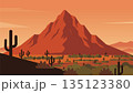 Landscape Warm Desert Mountain Sunset 135123380