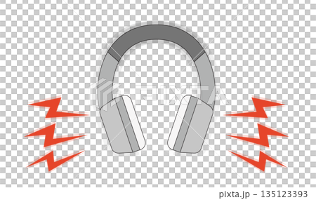 大音量のヘッドホン 135123393