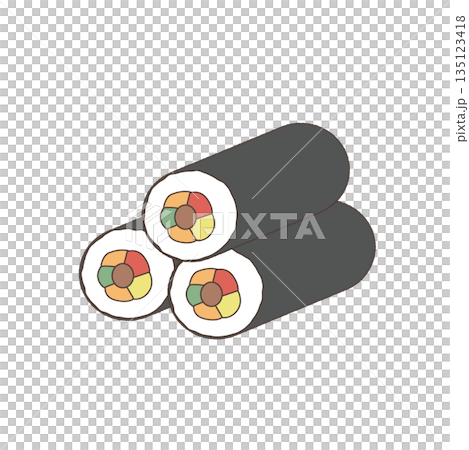 Setsubun illustration material Ehomaki thick roll seaweed roll Setsubun illustration material Ehomaki thick roll seaweed roll 135123418