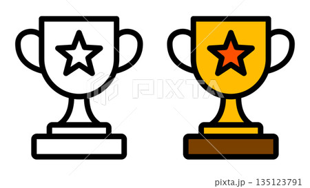 優勝トロフィーのアイコン。 135123791