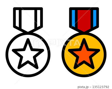 優勝メダルのアイコン。 優勝メダルのアイコン。 135123792