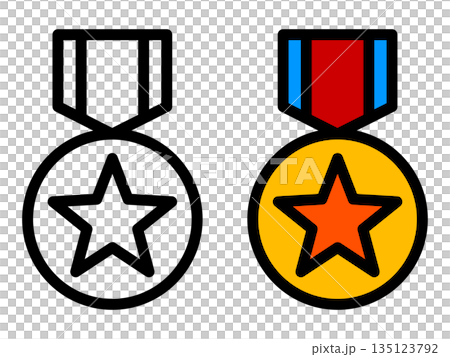 優勝メダルのアイコン。 優勝メダルのアイコン。 135123792