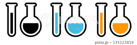 科学の実験器具のアイコン 135123819