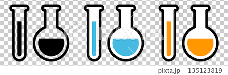 科学の実験器具のアイコン 135123819