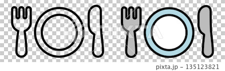 食事のイメージアイコン。 135123821