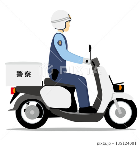 オートバイ、バイク、スクーター、警察、警官、警察官、パトロール 135124081