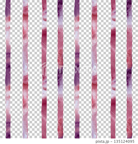 Watercolor stripe seamless pattern background in pink and purple colors isolated on white. Graphic wallpaper art. Hand drawn pastel red lines texture for fashion design. Endless brushstrokes backdrop. Watercolor stripe seamless pattern background in pink and purple colors isolated on white. Graphic wallpaper art. Hand drawn pastel red lines texture for fashion design. Endless brushstrokes backdrop. 135124095