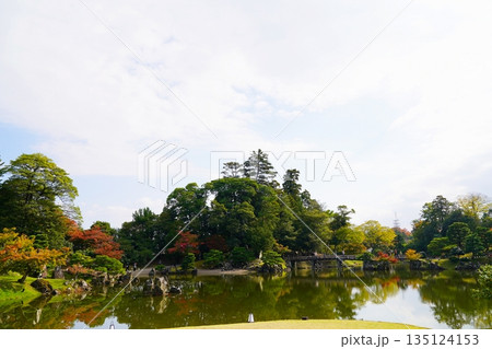 滋賀　彦根　彦根城　玄宮園（魚躍沼と龍臥橋）（晩秋） 135124153