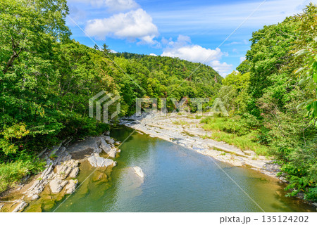 北海道 芦別川 の三段滝 135124202