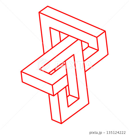 Impossible optical illusion shape. Logo. Optical art objects. Impossible figures. Sacred geometry.  135124222
