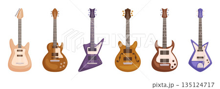 Guitars Are Stringed Musical Instruments With A Resonating Body And A Neck, Producing Sound When The Strings Guitars Are Stringed Musical Instruments With A Resonating Body And A Neck, Producing Sound When The Strings 135124717